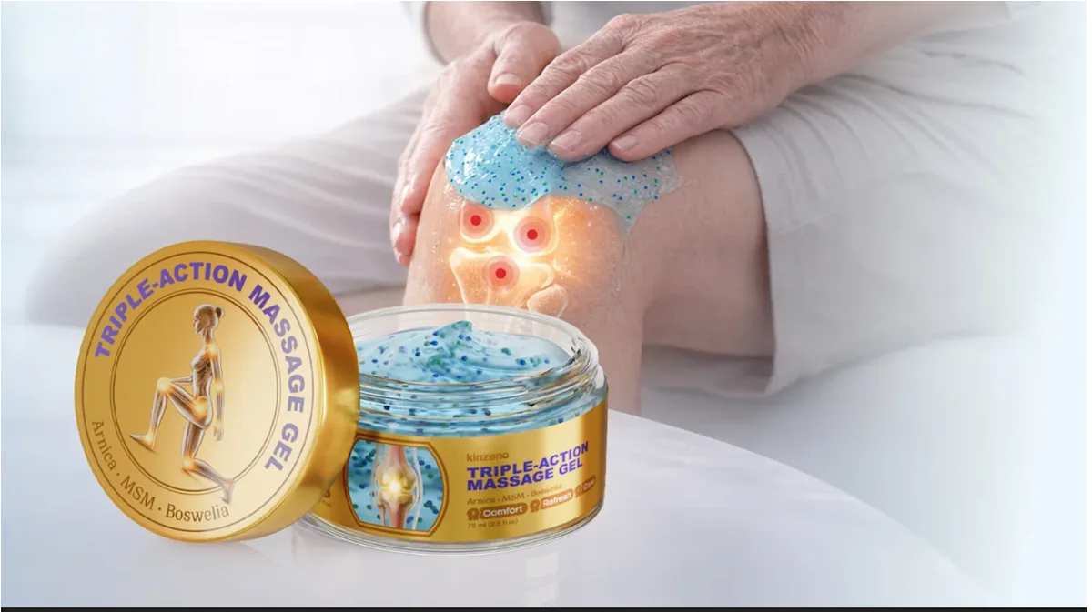 Kinzeno Triple-Action Massage Gel jar with arnica, MSM and boswellia